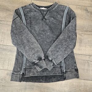 Black Acid Washed Sweatshirt
